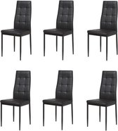 ROKA Set van 6 stoelen - Zwart imitatie - B 42 x D 54,3 x H 95,2 cm