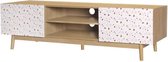 TV-kast met 3 laden - In spaanplaat met massief houten frame - GARDENIA