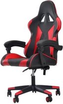 Gaming bureaustoel - Zwart en rood imitatie - B 76 x D 50 x H123-132 cm - KAOS