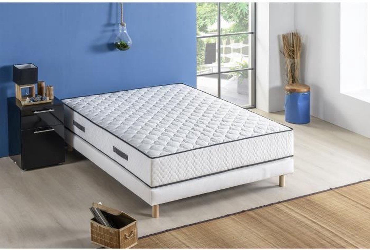 DEKO DREAM Set matras + boxspring 160 x 200 - Veren - 24 cm - 5 zones - Evenwichtig - ONTSPANNING