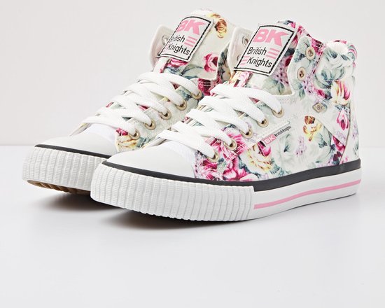 DEE Dames sneakers hoog - Wit bloemen - maat 42 | bol.com