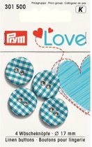 prym love 301500 linnen knopen 4 stuk 17mm blauw