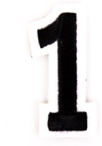 Cijfer Nummer Strijk Embleem Patches Zwart Wit Cijfer 1 / 3 cm / 5 cm