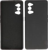 Hoesje Geschikt voor OPPO Reno 4 Pro 5G - Fashion Telefoonhoesje Backcover - Siliconen Hoesje - Zwart