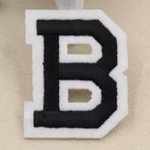 Alfabet Letters Strijk Embleem Patches Zwart Wit Letter B / 4 cm / 5 cm