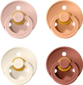 Bibs fopspeen - maat 1 0-6 maanden - 4 stuks - peach - woodchuck - blush - ivory