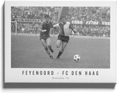 Walljar - Feyenoord - FC Den Haag '72 - Zwart wit poster met lijst