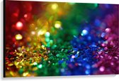 Canvas  - Gekleurde Glitters - 120x80cm Foto op Canvas Schilderij (Wanddecoratie op Canvas)