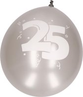 12x Ballonnen zilver 25 jaar thema