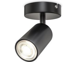 B.K.LICHT - Opbouwspot - plafondspot zwart - spot met GU10 fitting - draaibar - kantelbaar - wandspots - Ø5.5cm