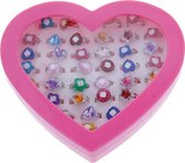 Speelgoedringen Glitter Hartvormig (36 stuks)