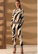 MKL -Dames Pantalon met bijpassend jack Stijlvolle set Zebra - Dames broek - Joggingbroek - Maat: M