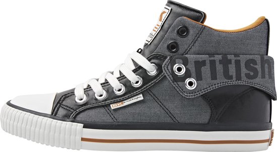 Zwarte leren hoge sneakers - Heren | MANFIELD