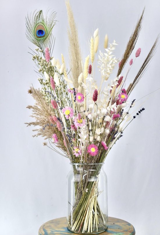 Droogbloemen - 70 cm - White - Natuurlijk Bloemen