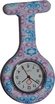 Verpleegsterhorloge - Nurse Watch - Siliconen – blauw/paars patroon