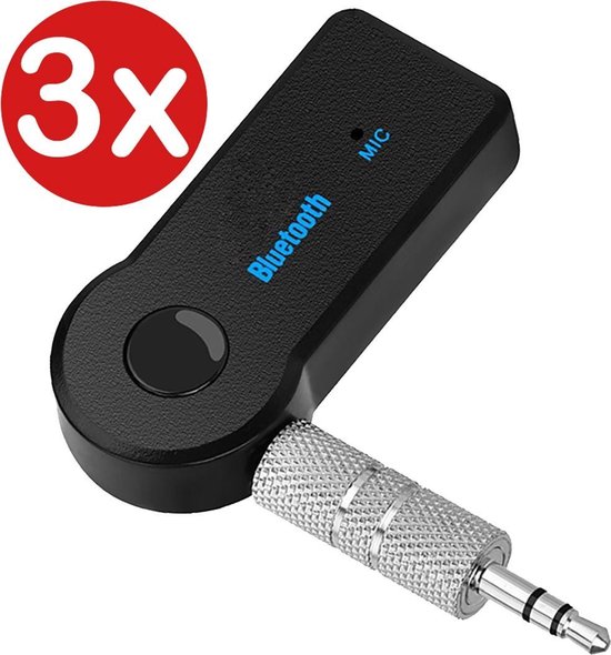Naar boven Bevestigen Tactiel gevoel Draadloze Bluetooth Adapter Auto Bluetooth Receiver Audio Muziek AUX - 3  PACK | bol.com