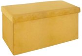 Rox Living Poef Opvouwbaar 76 X 38 X 38 Cm Fluweel Geel