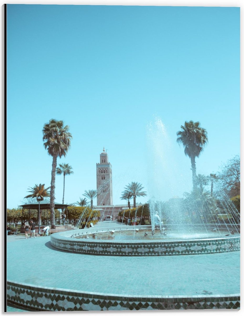 Dibond - Grote Waterfontein - 30x40cm Foto op Aluminium (Met Ophangsysteem)