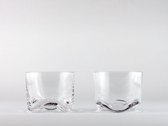 2 WAVE Whisky Glazen set 6 cm hoog 200 ml Dutch Design Maarten Baptist Loodvrij Kristalglas whiskey glas cadeau whiskeyglazen