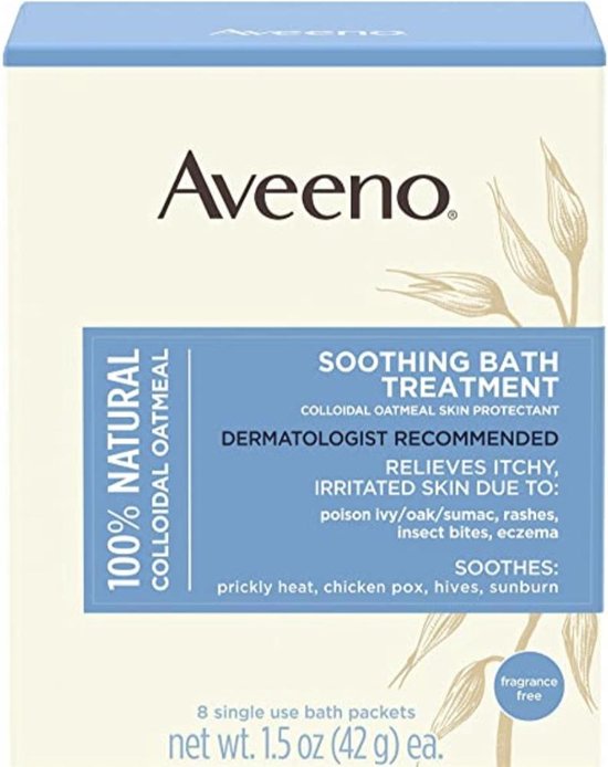 Aveeno Soothing Bath Treatment Fragrance Free 8 Single Use