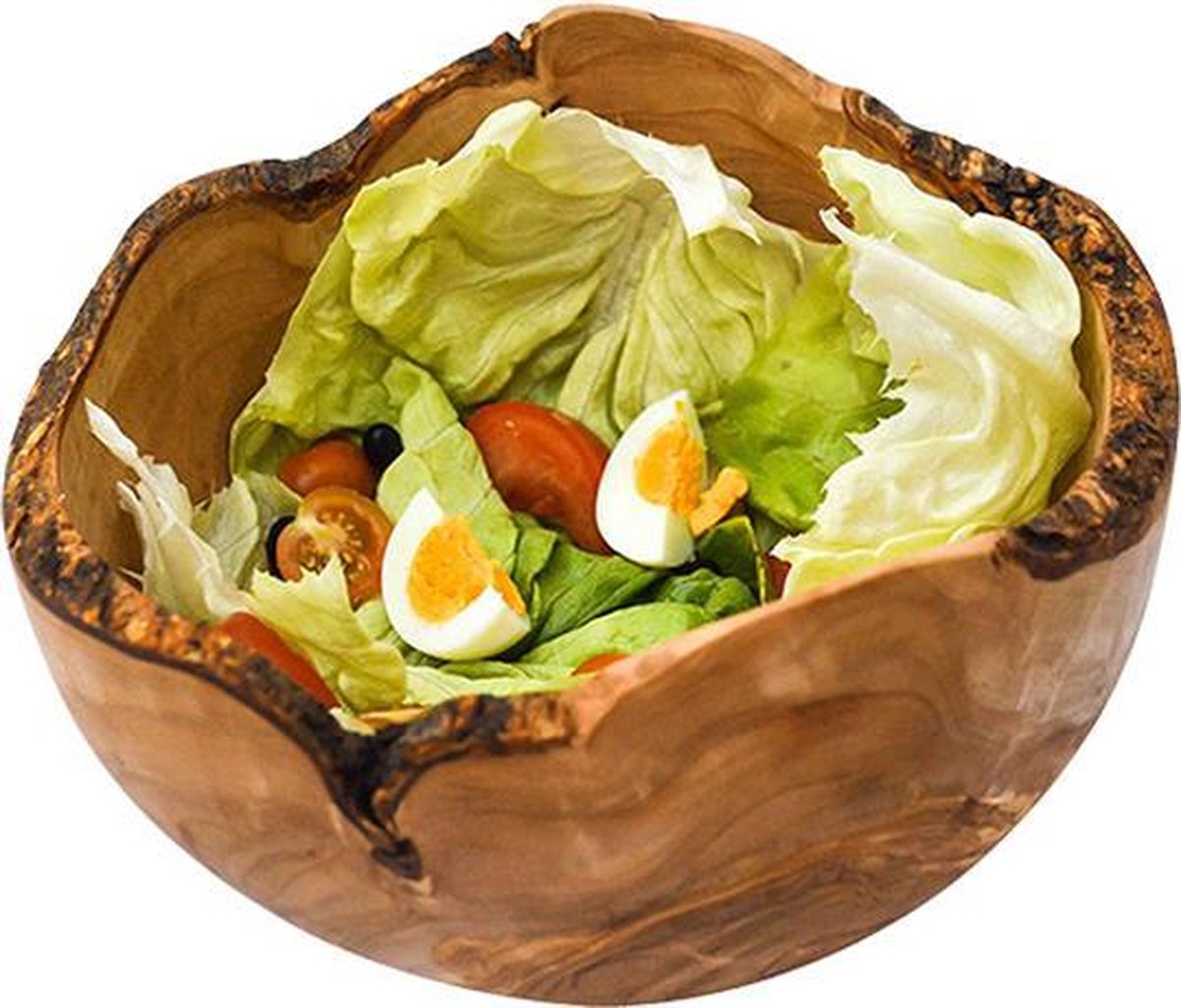 Extra Large saladeschaal /snacks / tapasschaal / tapas schaaltjes /Rustique olijfhout ( Diameter 30 cm )