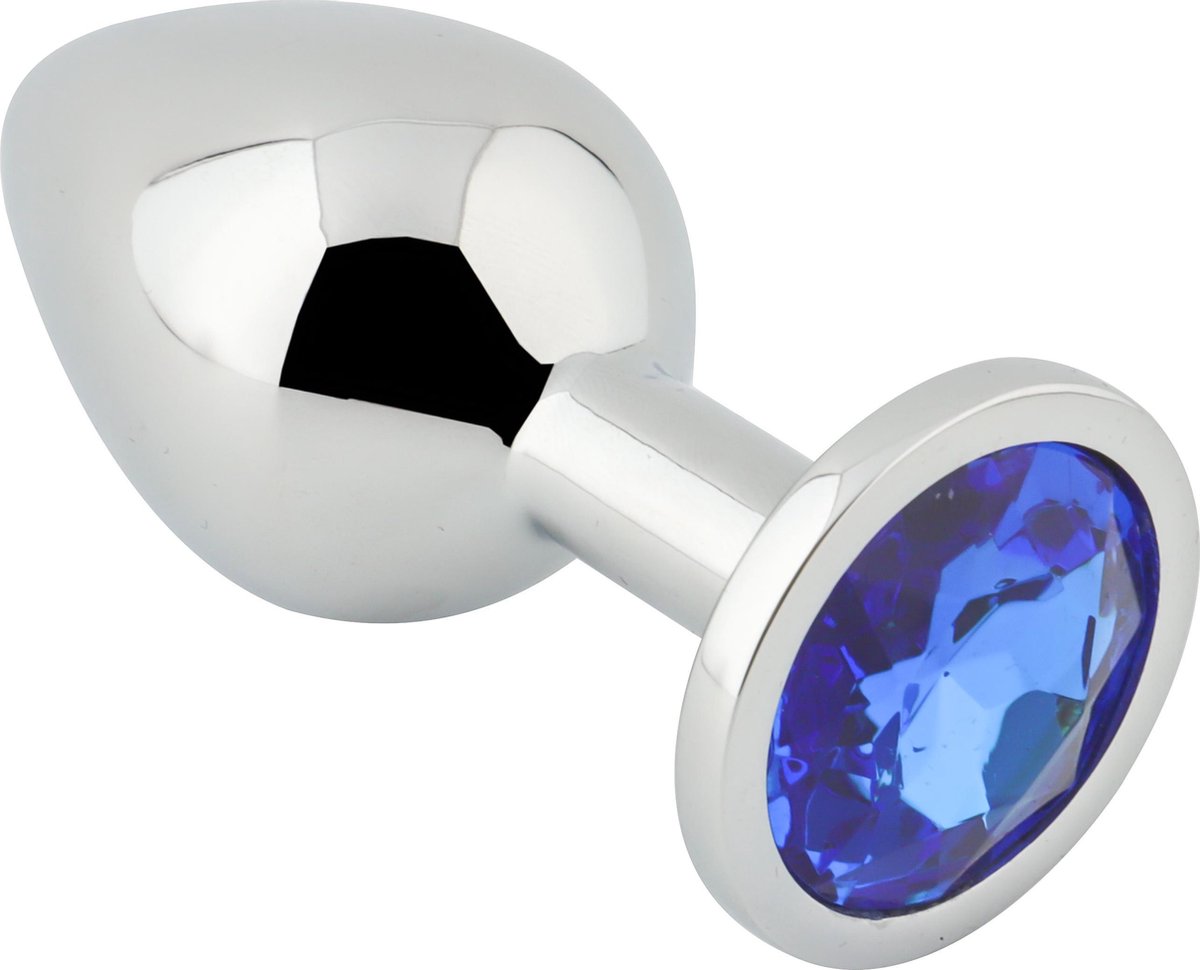 Goedkoopste Banoch - Buttplug Aurora blue Medium - Metalen buttplug - Diamant steen - blauw
