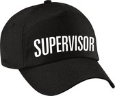 Supervisor verkleed pet zwart voor dames en heren - supervisor baseball cap - carnaval verkleedaccessoire / beroepen caps