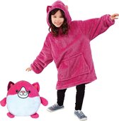 Kids Hoodie Blanket Roze - Knuffel & Hoodie in 1 - Deken met mouwen - Fleece deken - Oversized Hoodie