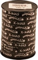 X-mas krullint - 10mm x 250 meter - zwart - sierlint - inpaklint - cadeaulint - versierlint - kerstmis
