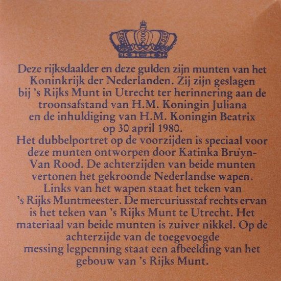 Thumbnail van een extra afbeelding van het spel Nederland Jaarset Munten 1980 Inhuldiging Beatrix
