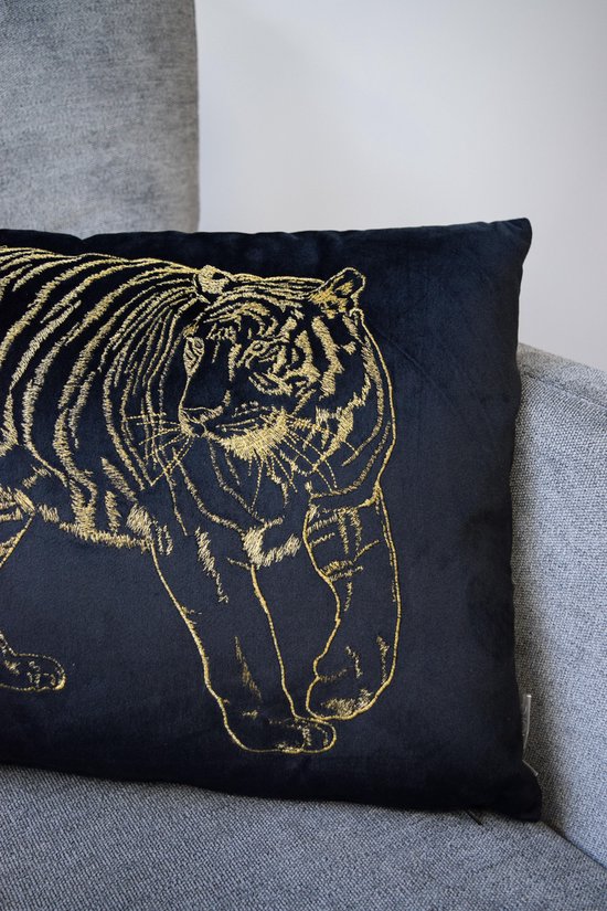 Kussen tijger zwart-goud | bol.com