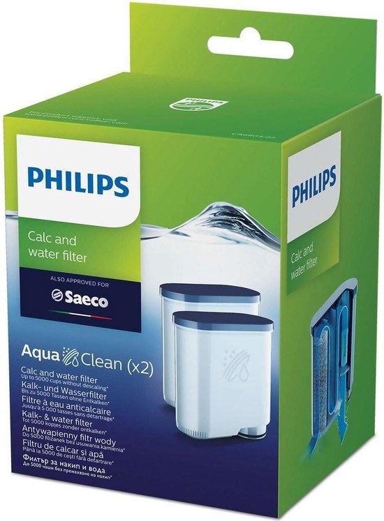 Philips / Saeco CA6903/22 - AquaClean Kalk- en waterfilter - 2 stuks |  bol.com