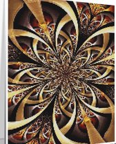 Diamond painting bloemen goud abstract - 30x40 - full - vierkante steentjes