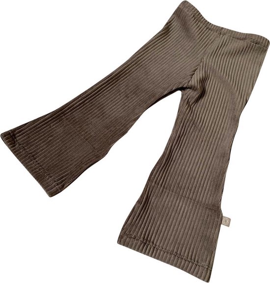 tinymoon Pantalon Filles Rib – modèle évasé – Morel – Taille 62/ 68