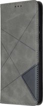 Samsung Galaxy A42 Hoesje Geometrie Portemonnee Grijs