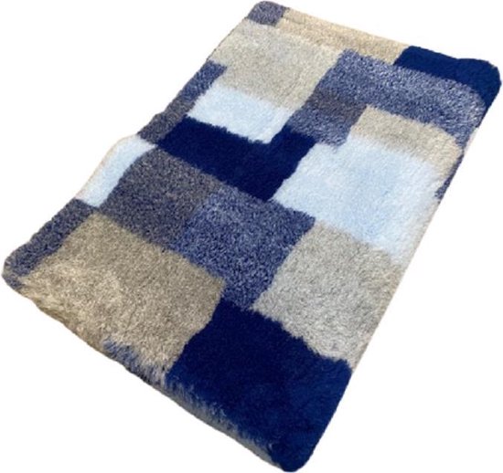 Vetbed Patchwork - Tapis antidérapant pour chien - 100 x 75 cm - Bleu clair  - Lit pour