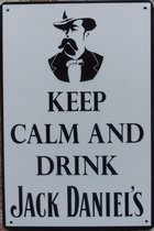 Wandbord – Keep calm, drink Jack - Vintage Retro - Mancave - Wand Decoratie - Emaille - Reclame Bord - Tekst - Grappig - Metalen bord - Schuur - Mannen Cadeau - Bar - Café - Kamer - Tinnen bo