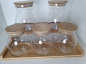 Kruidenpot set (bamboe met glas)