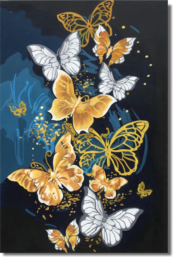 symbool bouwen Moderniseren Schilderij vlinders goud 60 x 90 - Artello - handgeschilderd schilderij met  signatuur... | bol.com