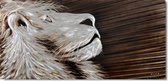Schilderij metaal leeuw 120 x 60 - Artello - handgeschilderd schilderij met signatuur - schilderijen woonkamer - wanddecoratie - 700+ collectie Artello schilderijenkunst