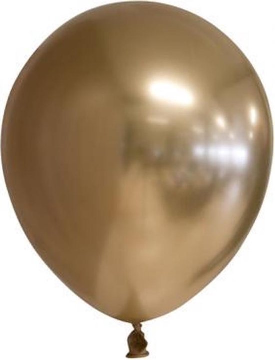15 x Ballonnen Chrome Goud | Helium Ballonnen Chrome Goud - 23 cm