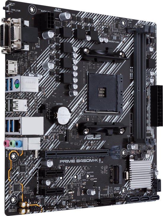 Asus PRIME B450M-K II Moederbord Socket AMD AM4 Vormfactor Micro-ATX Moederbord chipset AMD® B450 - ASUS