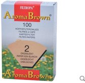 Filtropa Koffiefilters Maat 2 - Bruin (ongebleekt) - 100 stuks (AromaBrown)