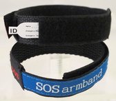 SOS klittenband bandje Blauw met 2 beschrijfbare labels