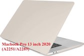 Macbook Case Hoes - Hard Cover voor Macbook Pro 13 inch 2020 A2289 - A2251 - A2338 M1 - Laptop Cover - Matte Beige