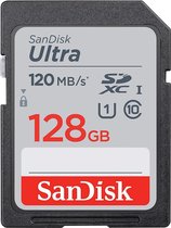 SanDisk geheugenkaart - SD-kaart - 128 GB - 30 Mb/s (max. write) - Class 10/U1/UHS-I