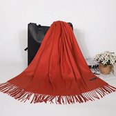 Luxe Cashmere Herfst / Winter Sjaal - Stola - Cape – Omslagdoek - Shawl - Pashmina | Perzik - Oranje - Rood - Bruin