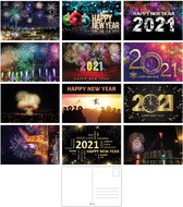 Cadeautip! Luxe ansichtkaarten set Nieuwjaar 10x15 cm | 24 stuks | Wenskaarten Nieuwjaar