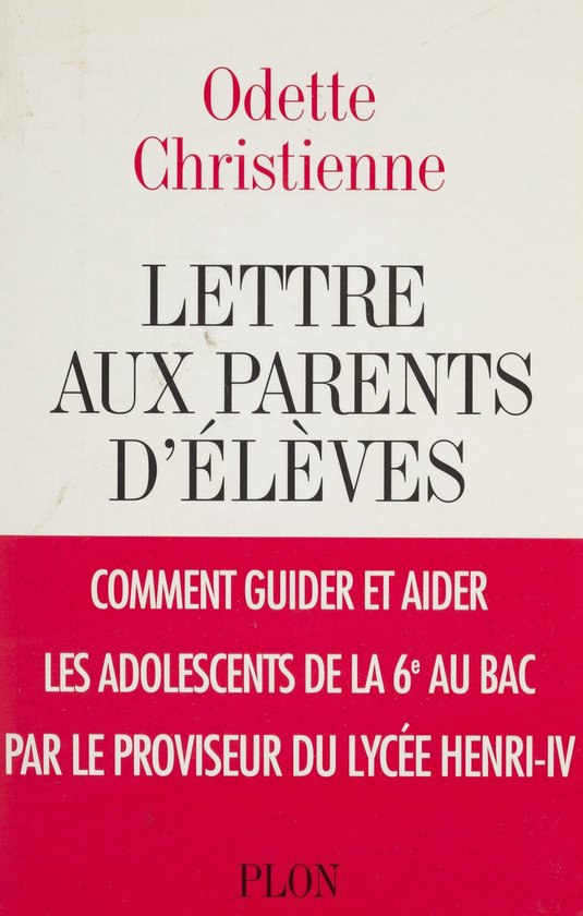 Lettre aux parents d'élèves - cover