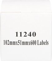 FLWR Labels / DK-11240 / 102x51mm / Wit - Geschikt voor Brother